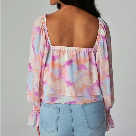 Buddy Love Pastel Watercolor Cropped Top Small - Picture 2 of 5